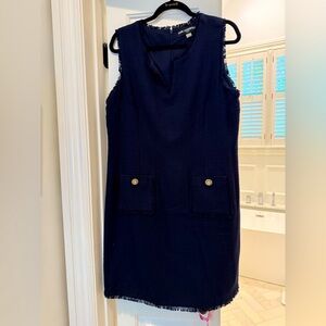 Karl Lagerfeld Blue and Gold Sheath Mini Dress